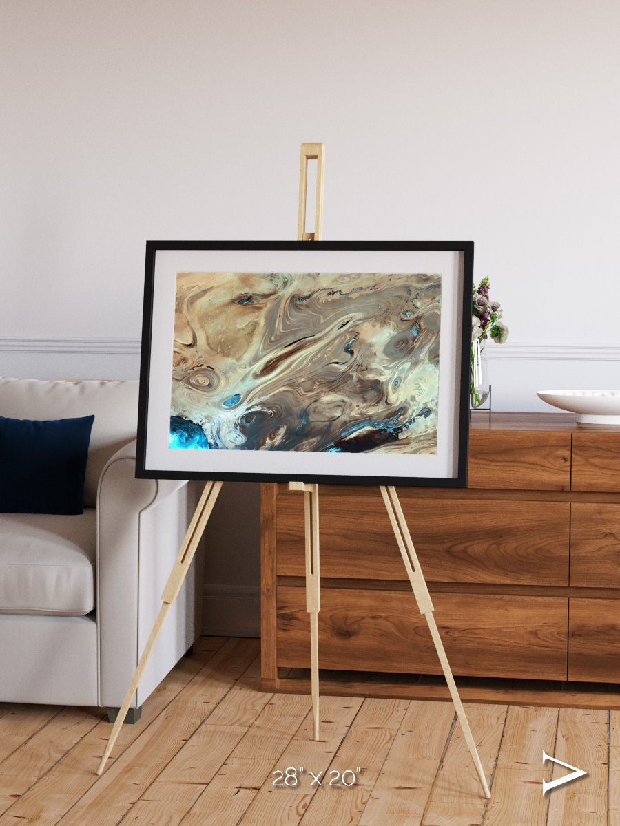 Saline Patterns, Dasht-e Kevir Framed & Mounted Print