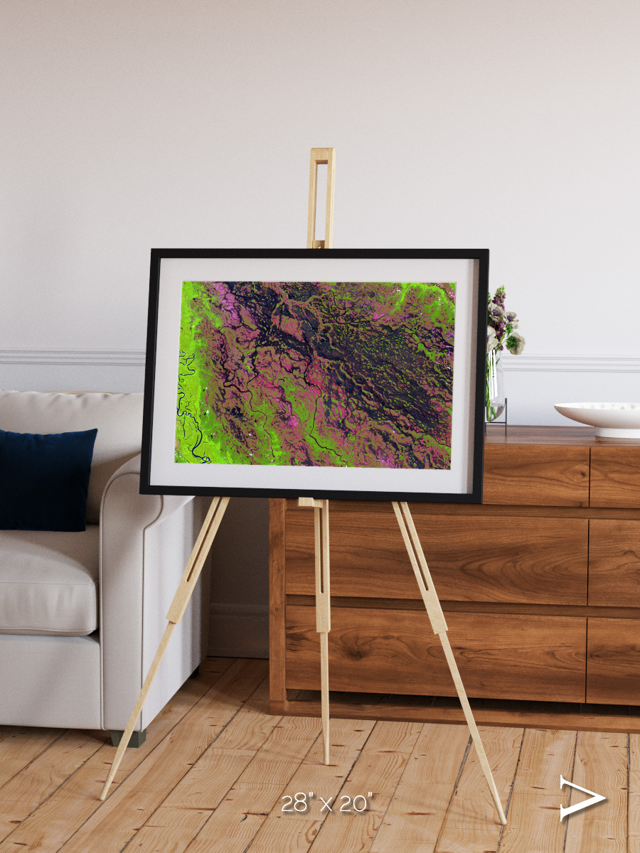 Channel Lines, Demini River Framed & Mounted Print