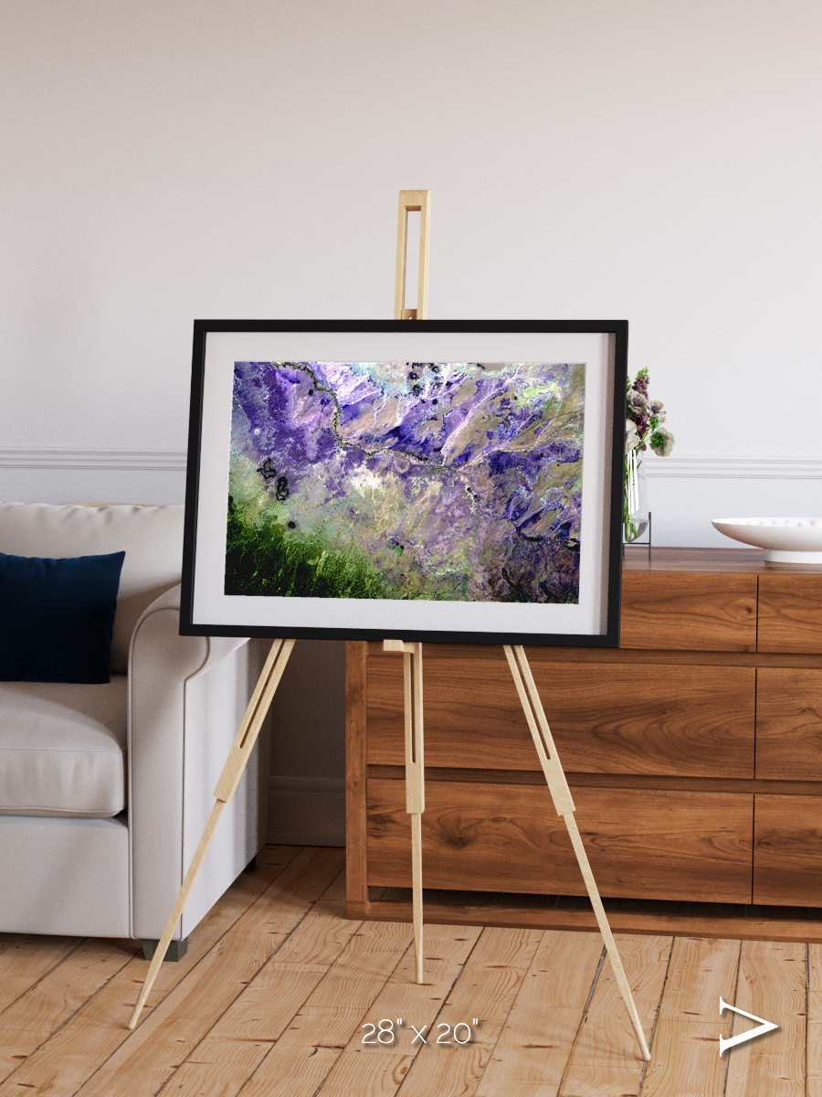 Arid Mosaic, Desert to Forest Framed & Mounted Print