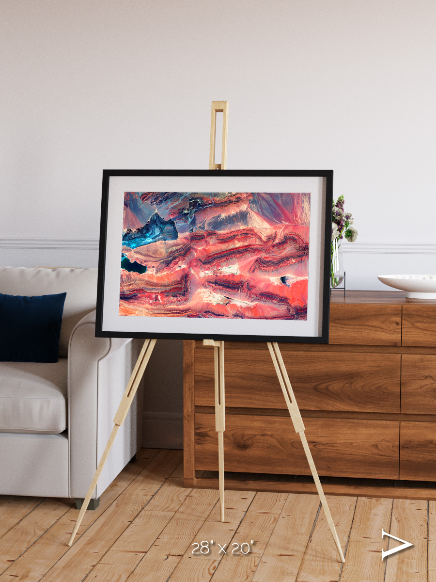 Fractured Earth, Western China Framed & Mounted Print
