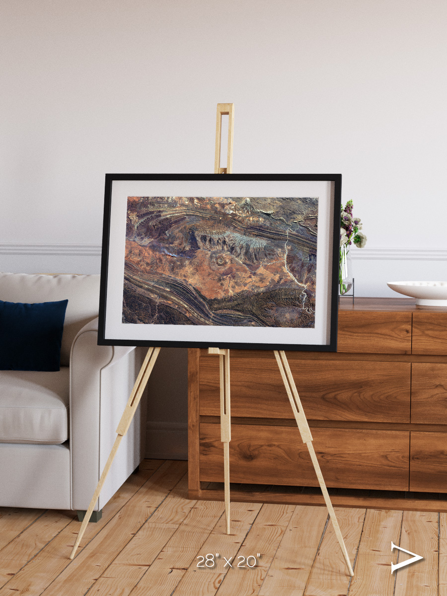 Volcanic Palette, Gosses Bluff Framed & Mounted Print