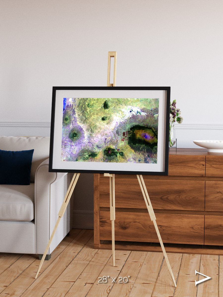 Folded Ridges, Kilimanjaro Framed & Mounted Print
