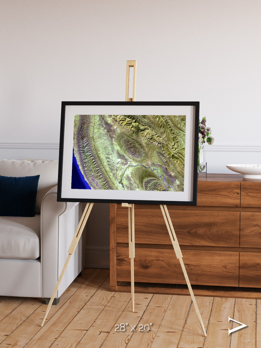 Channel Lines, Konari Iran Framed & Mounted Print