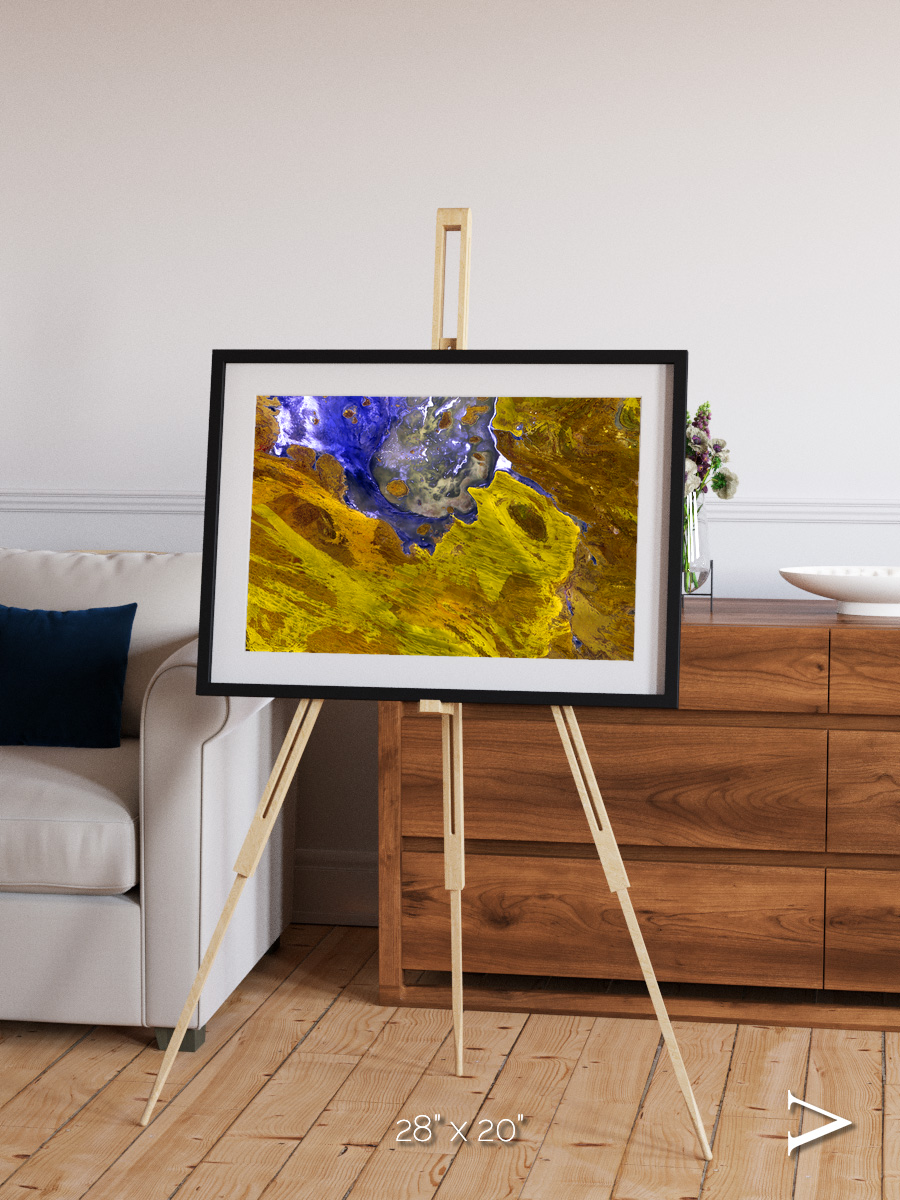 Saline Patterns, Lake Disappointment Framed & Mounted Print