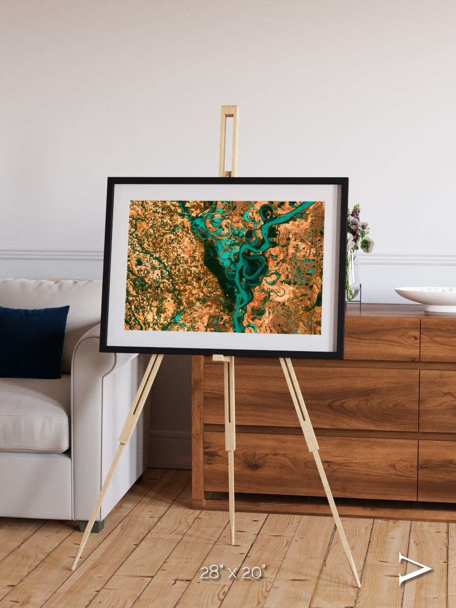 River’s Dance, Mississippi Framed & Mounted Print