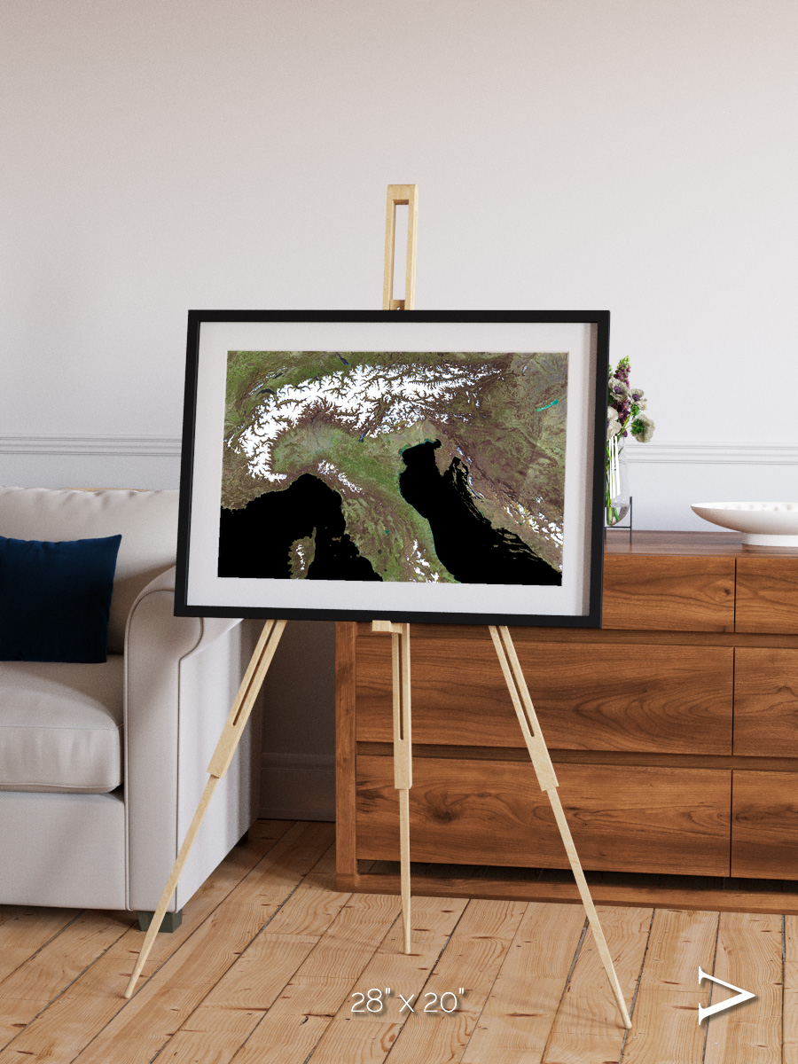 Tidal Patterns, Mediterranean Sea Framed & Mounted Print
