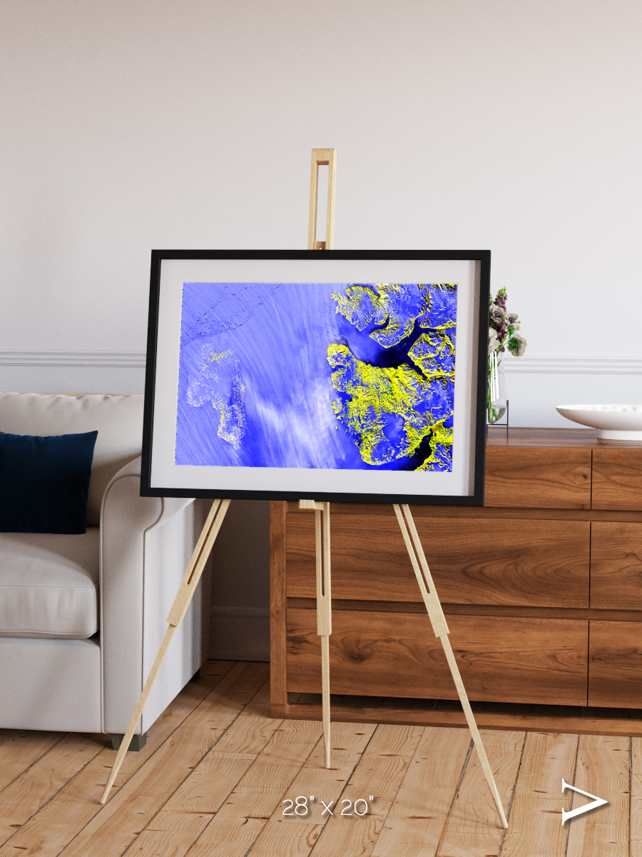 Islands in Snow, High Arctic Framed & Mounted Print