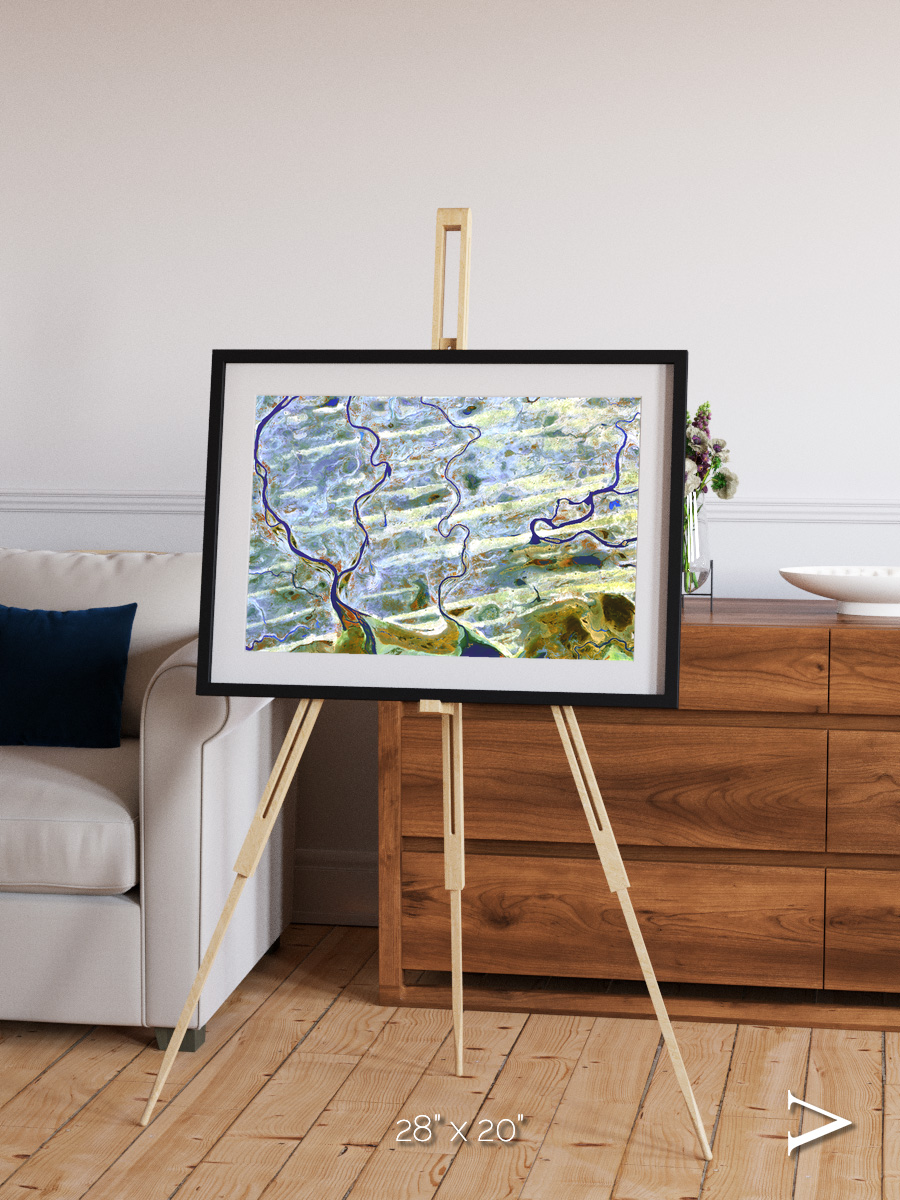 Islands in Blue, Niger River Framed & Mounted Print