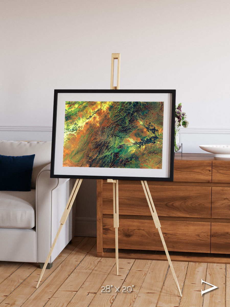 Irrigated Highlands, Eastern Afghanistan Framed & Mounted Print