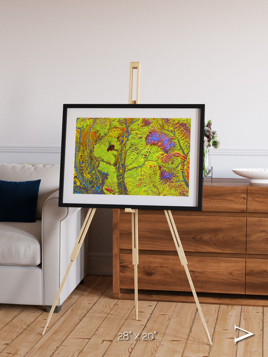 Glacial Ribbons, Chaunskaya Bay Framed & Mounted Print