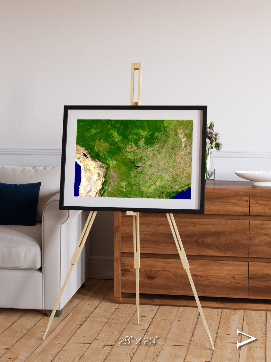 Ribbon River, South America Framed & Mounted Print