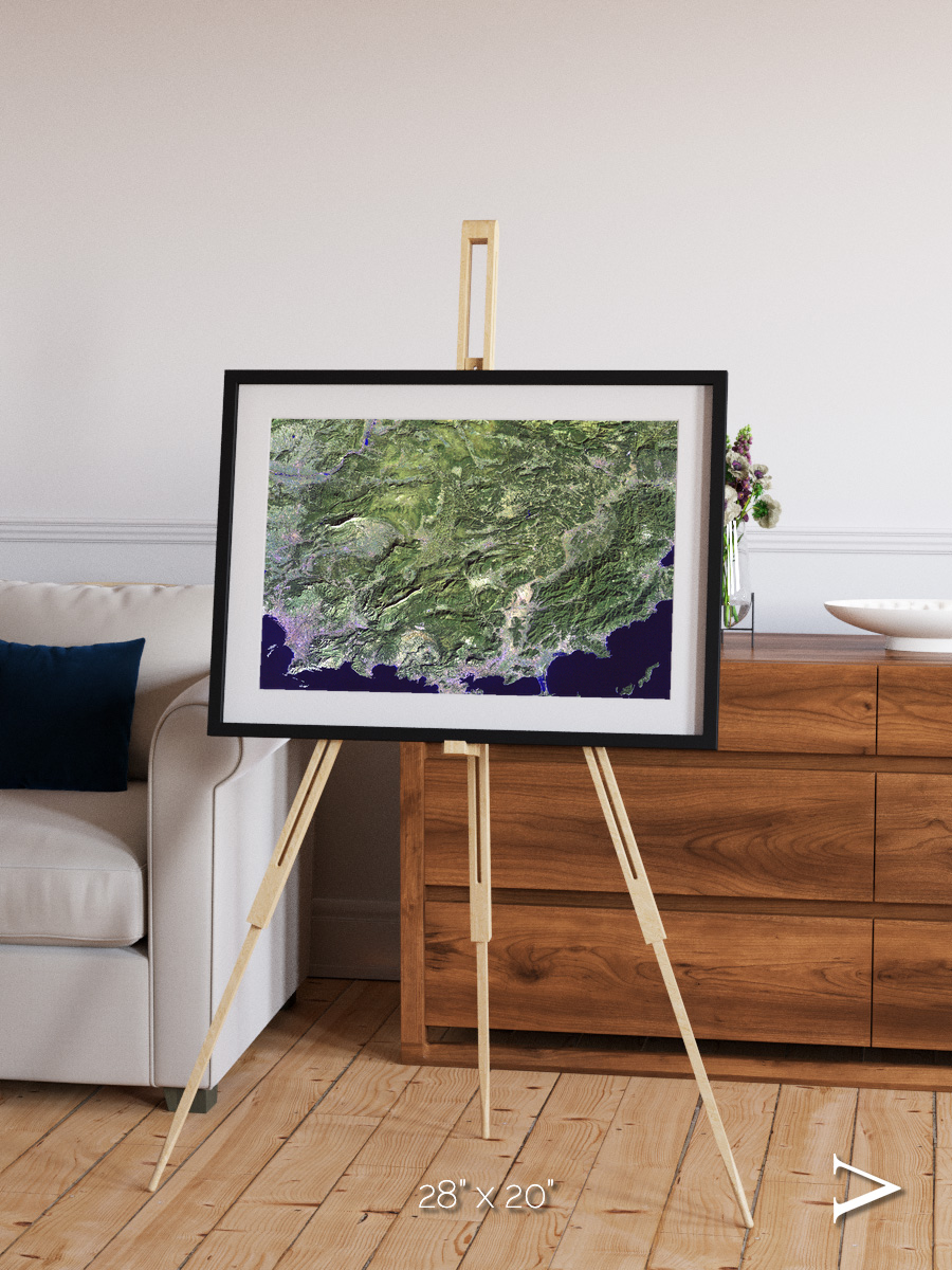 Bay and Shore, Southern Coast of France Framed & Mounted Print