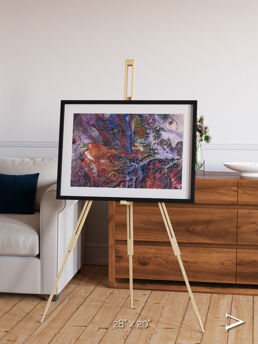 Geologic Tapestry, Asharah Fault Zone Framed & Mounted Print