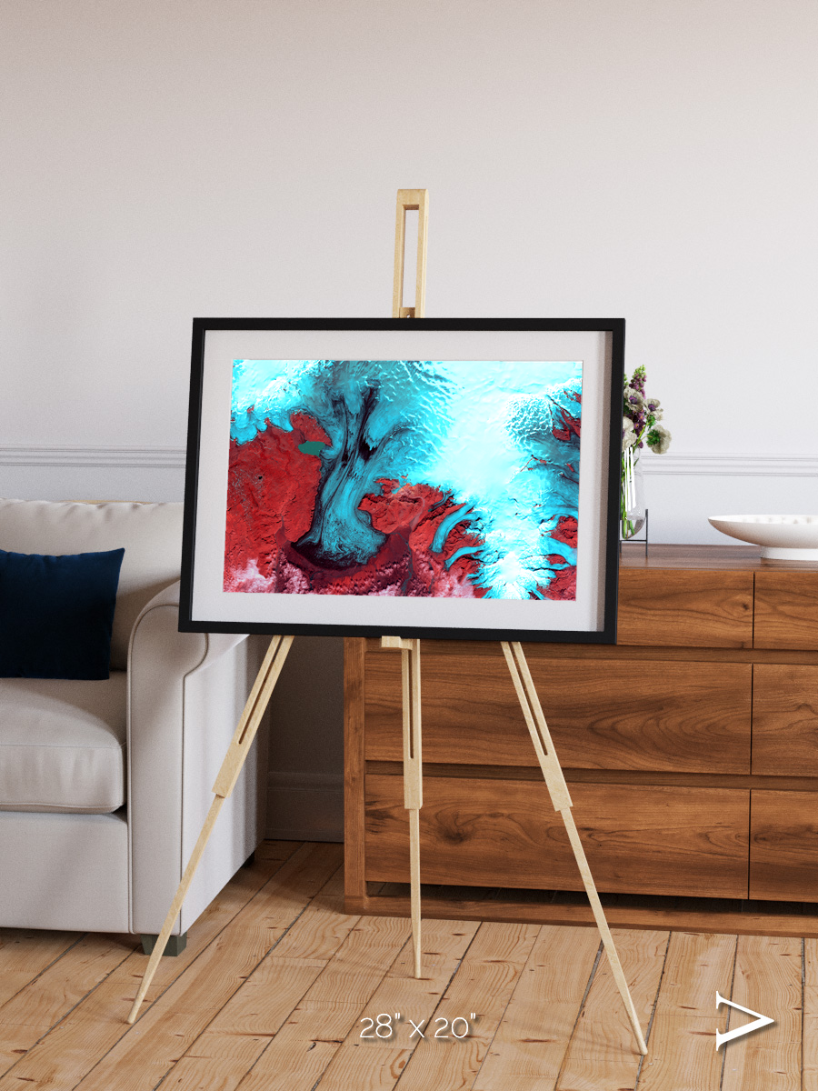 Polar Flow, Vatnajokull Glacier Ice Cap Framed & Mounted Print