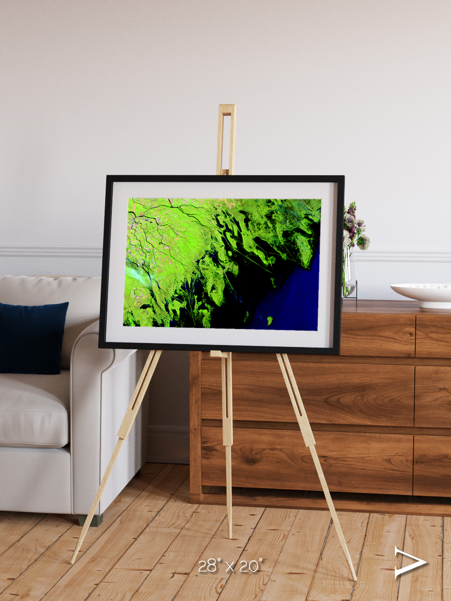 Delta Mosaic, Volga River Delta Framed & Mounted Print