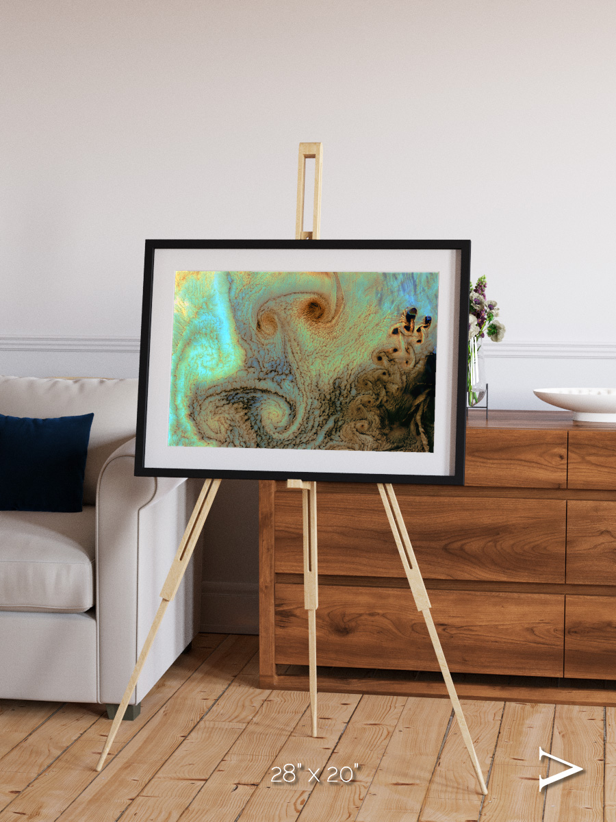 Atmospheric Patterns, Von Karman Vortices Framed & Mounted Print