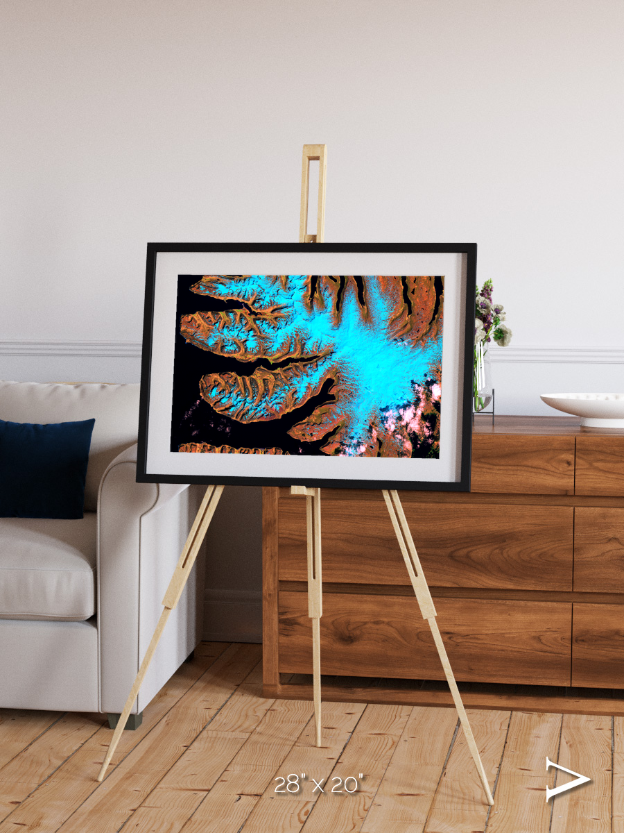 Frozen Currents, West Fjords Framed & Mounted Print