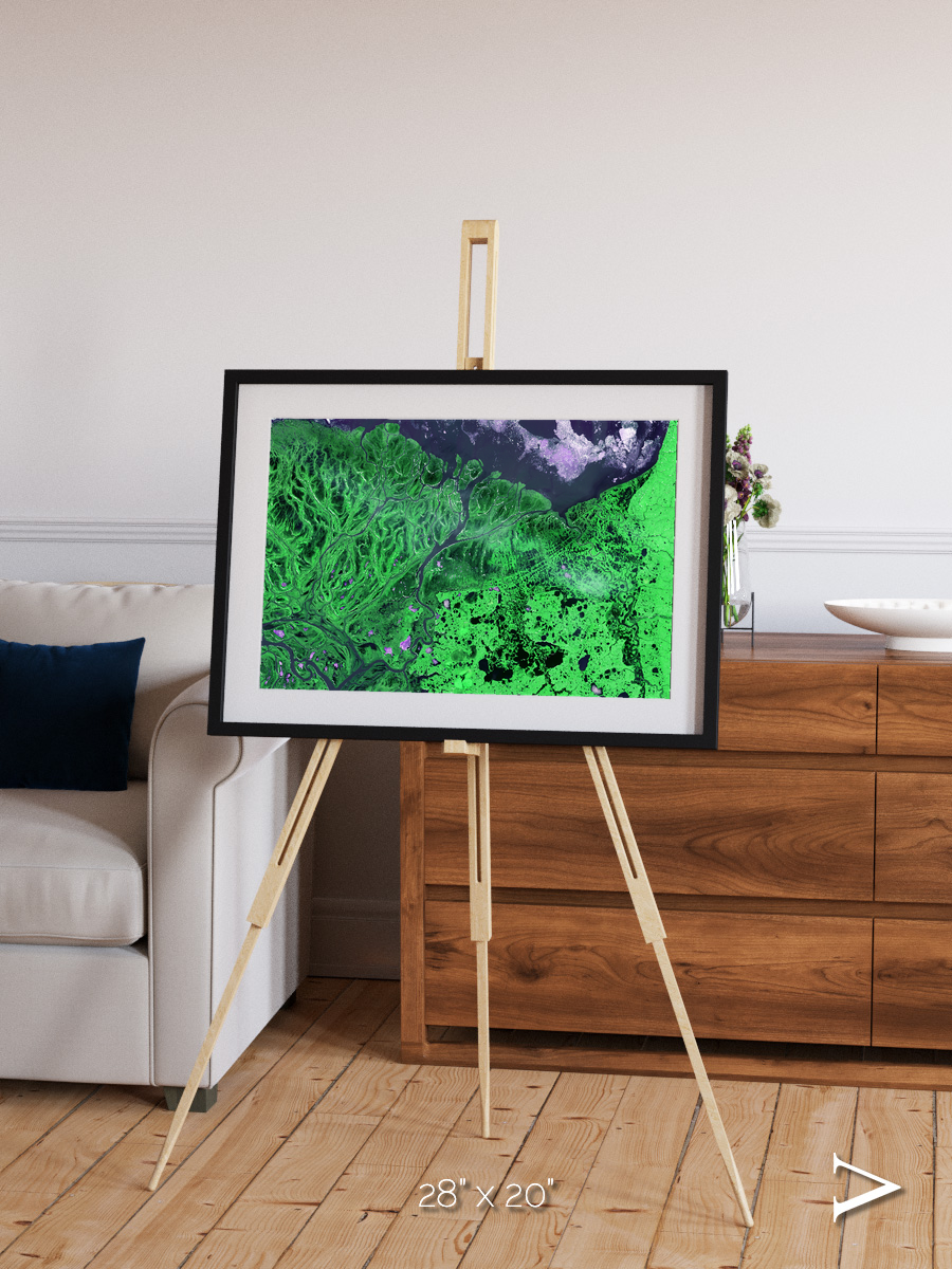 Polar Flow, Yukon Delta Framed & Mounted Print