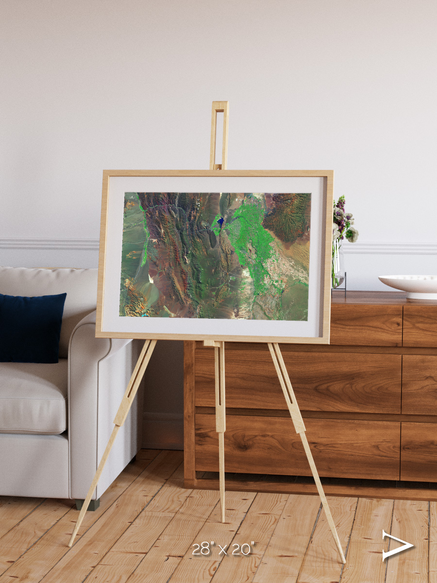 Channel Lines, Barreal Blanco Framed & Mounted Print