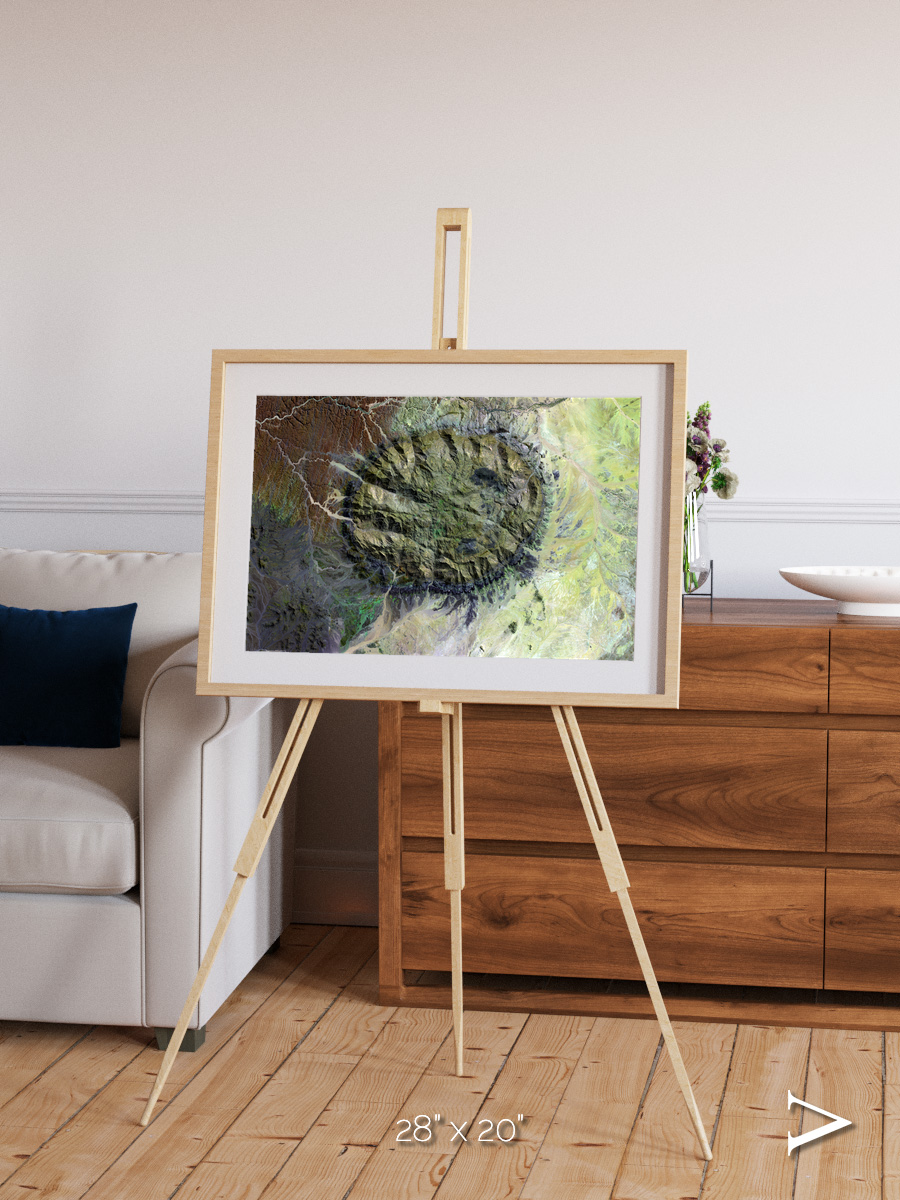 Windwritten Dunes, Brandberg Massif Framed & Mounted Print