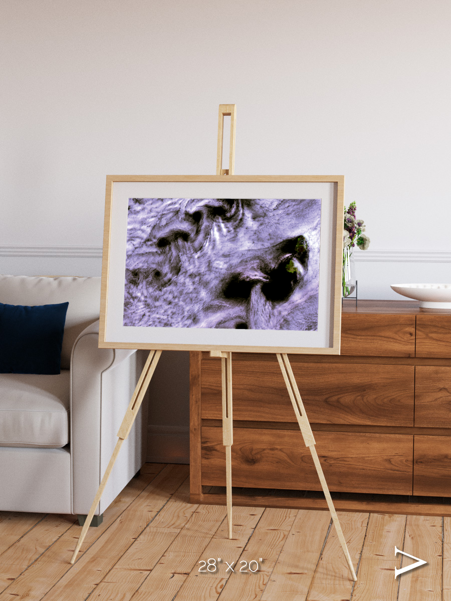 Vortices over Broutona, Kuril Islands Framed & Mounted Print