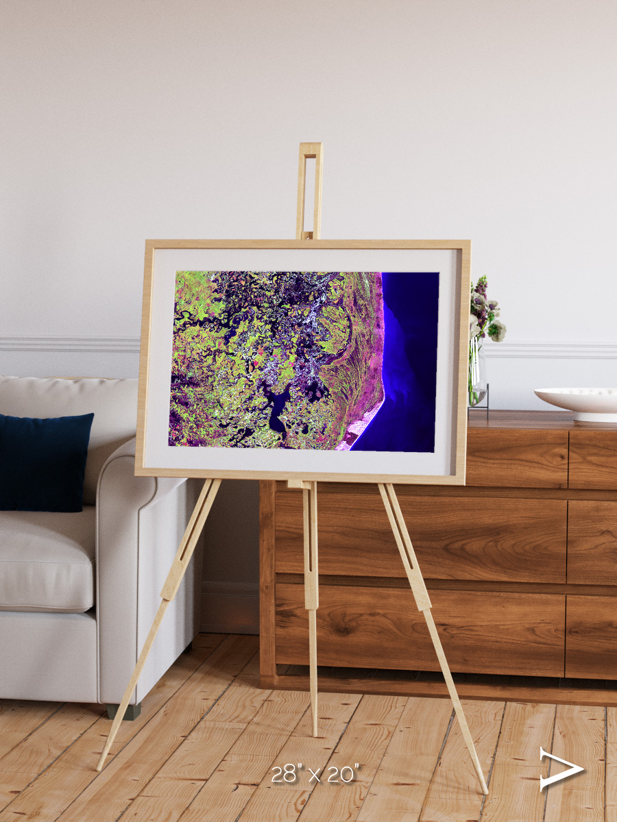 Wetland Mosaic, Cabo San Antonio Framed & Mounted Print