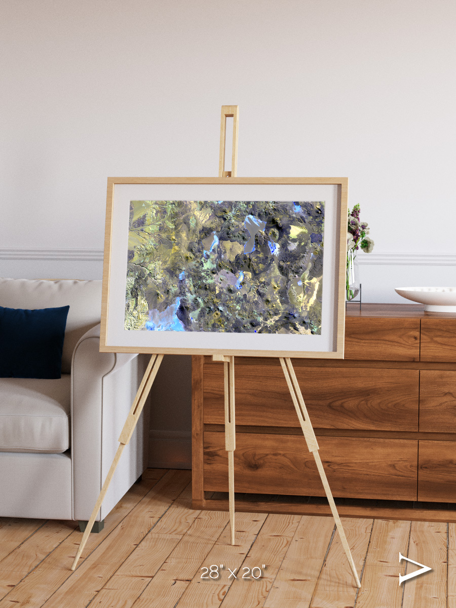Lava Lines, Chilean Volcanoes Framed & Mounted Print