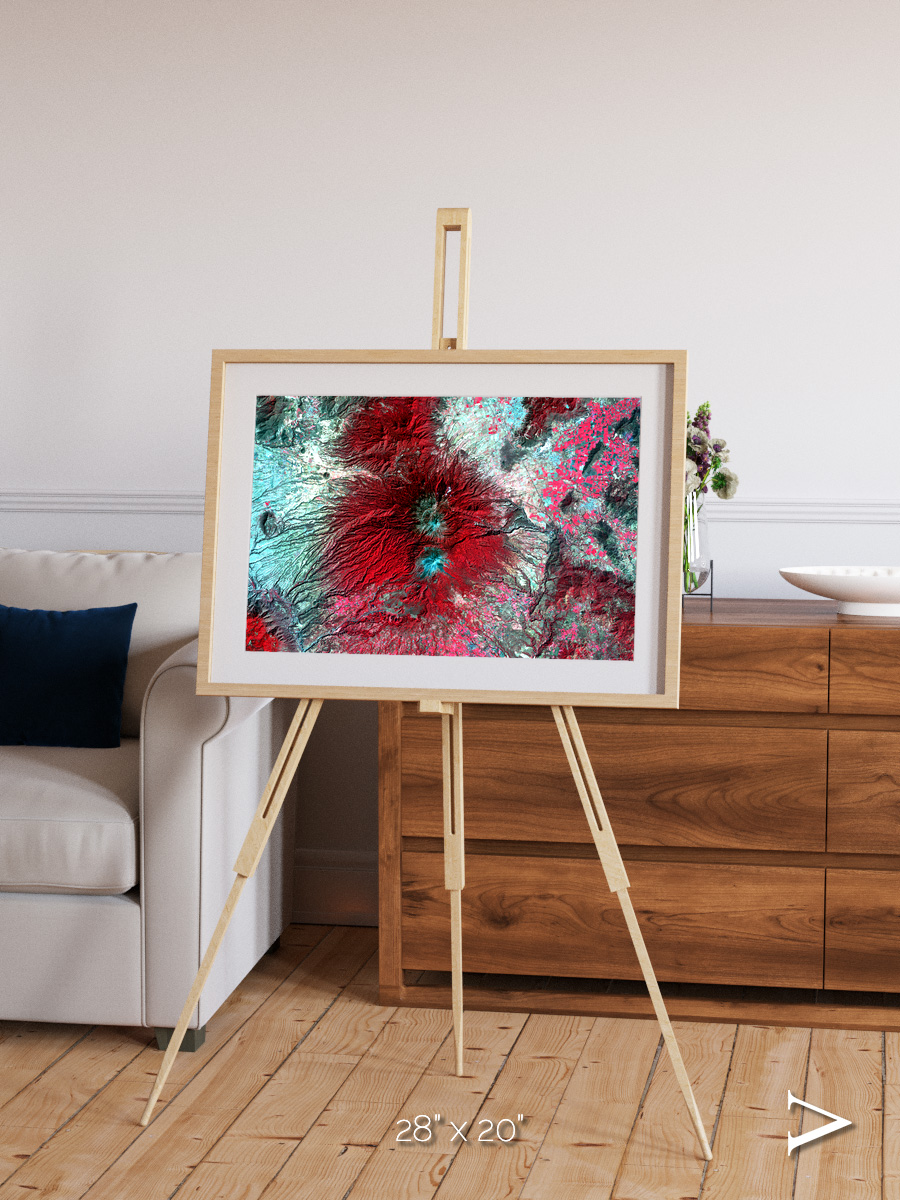 Lava Lines, Colima Volcano Framed & Mounted Print