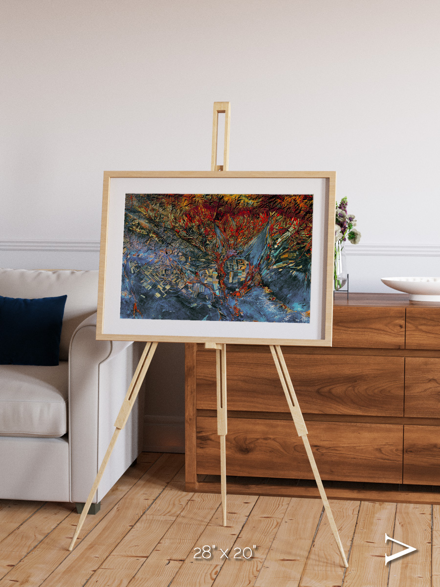 Geometric Fields, Eastern Kazakhstan Framed & Mounted Print