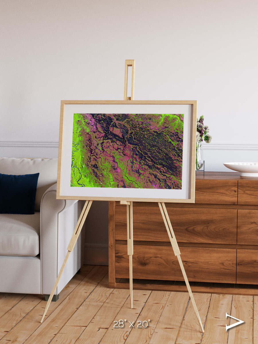 Channel Lines, Demini River Framed & Mounted Print