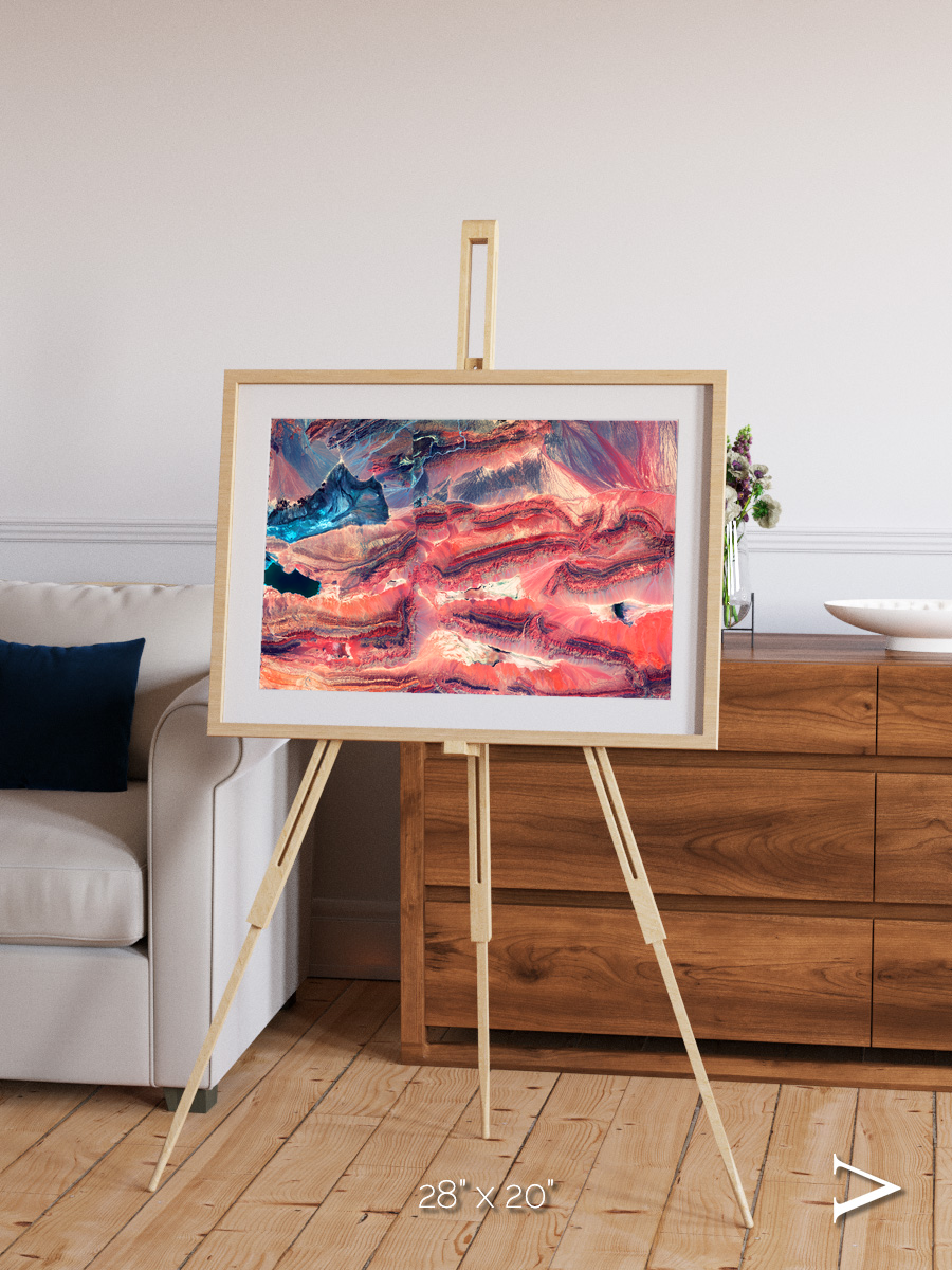 Fractured Earth, Western China Framed & Mounted Print
