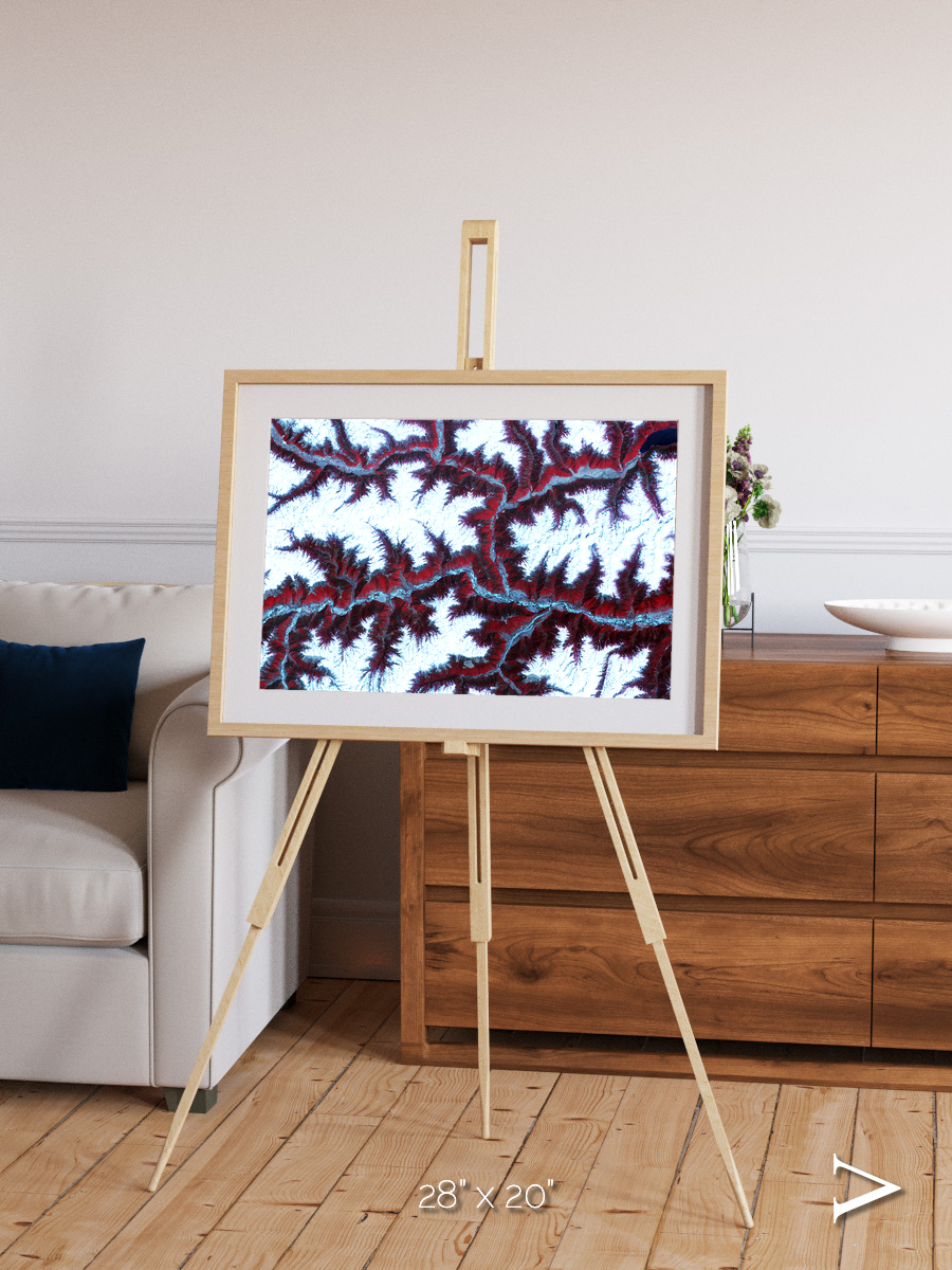 Ribbon River, Himalayas Framed & Mounted Print