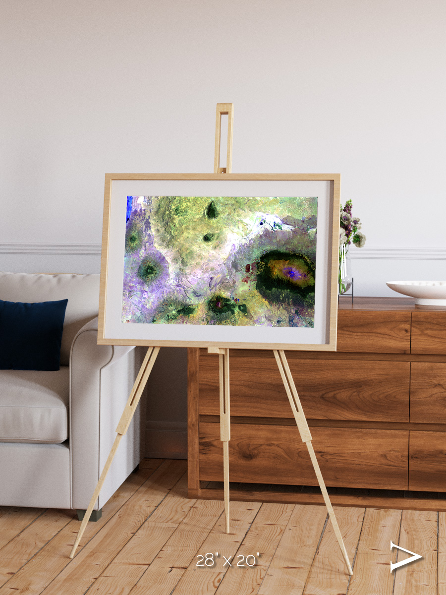 Folded Ridges, Kilimanjaro Framed & Mounted Print