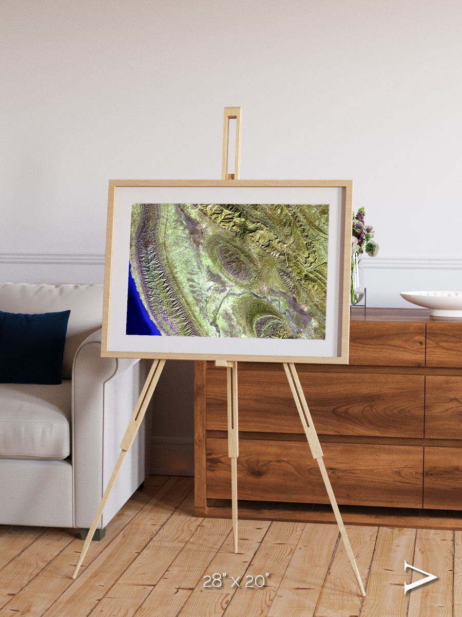 Channel Lines, Konari Iran Framed & Mounted Print