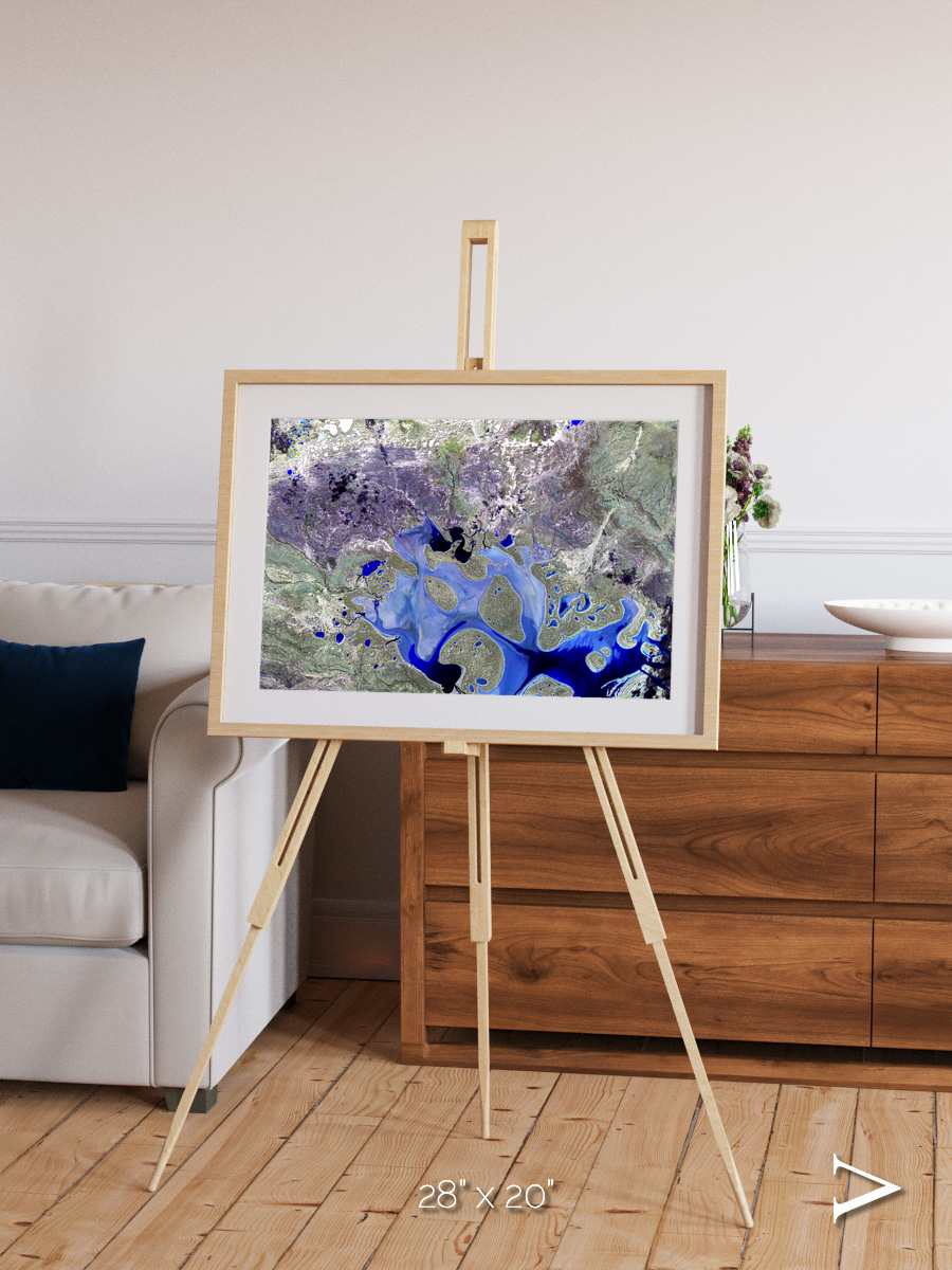 Lake Lines, Lake Carnegie Framed & Mounted Print