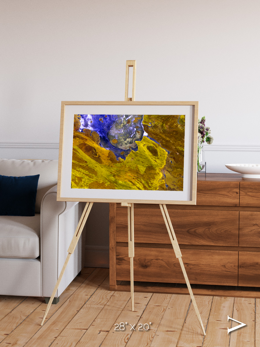 Saline Patterns, Lake Disappointment Framed & Mounted Print