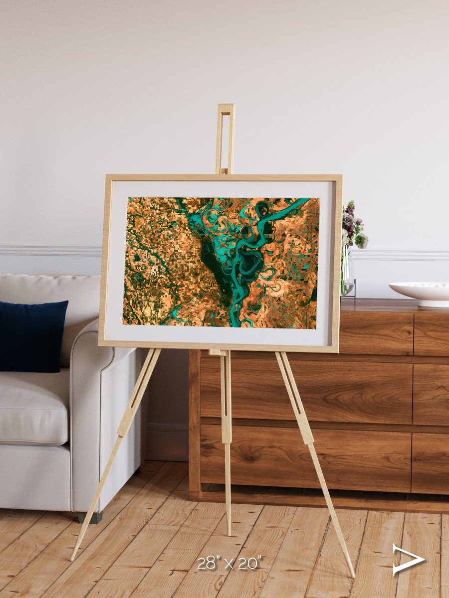 River’s Dance, Mississippi Framed & Mounted Print