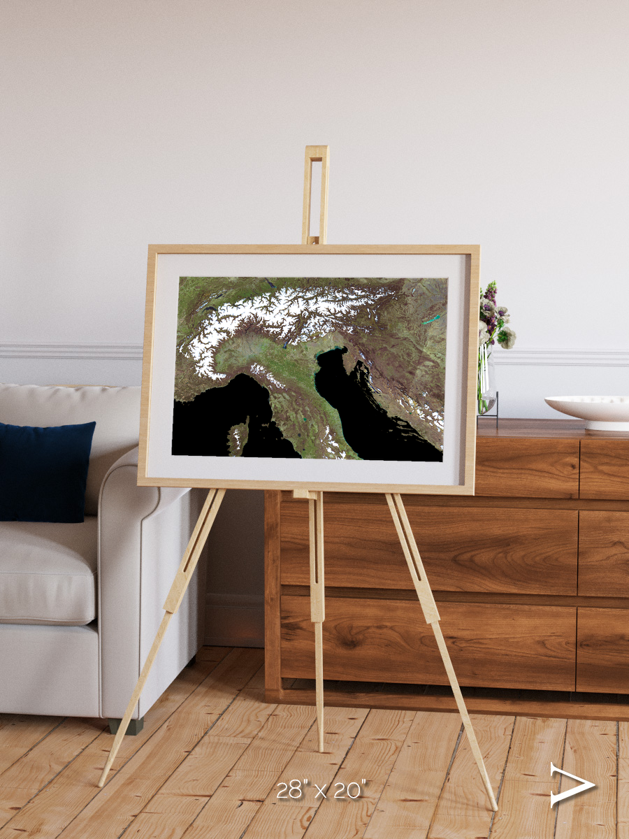 Tidal Patterns, Mediterranean Sea Framed & Mounted Print