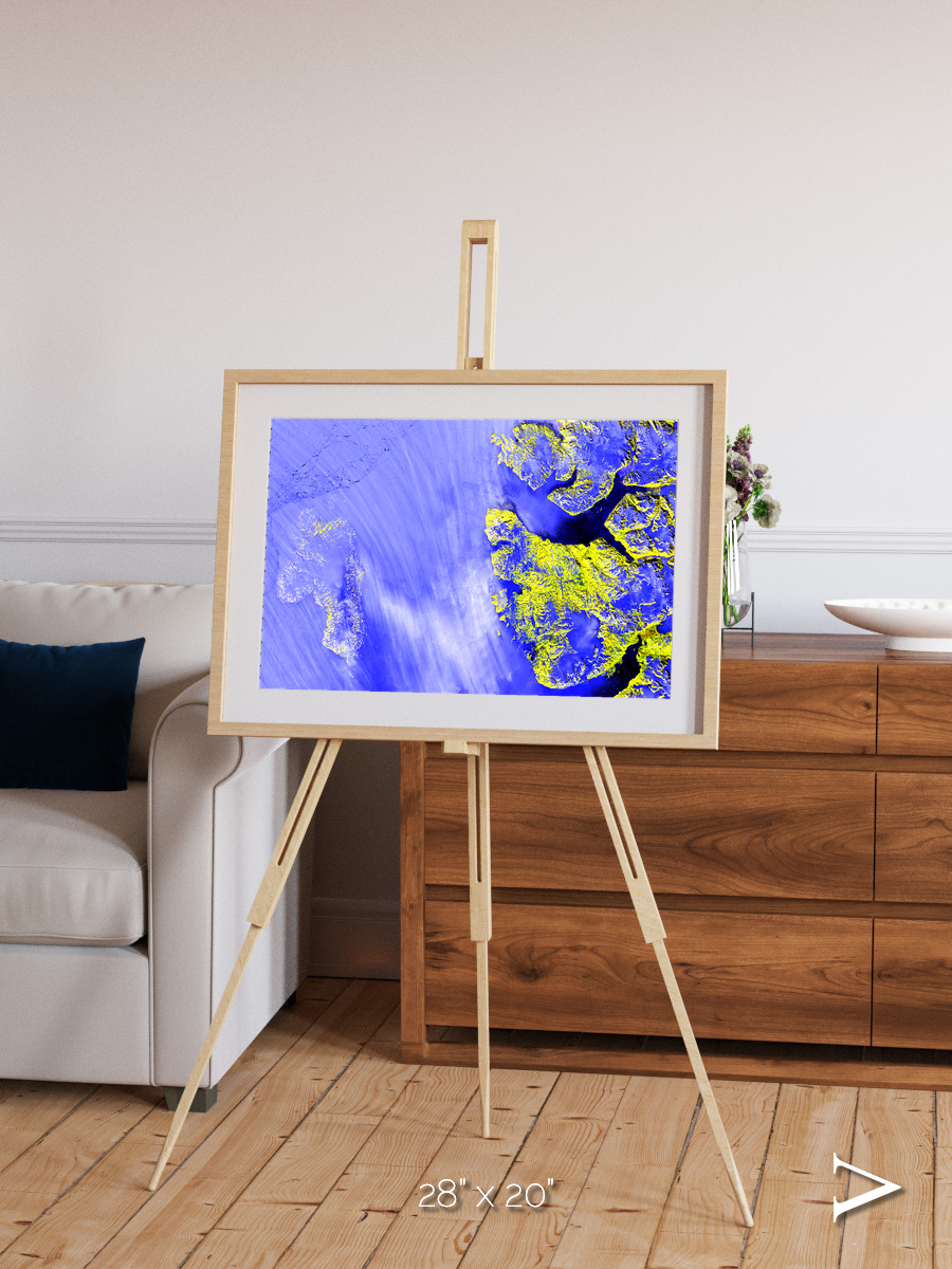 Islands in Snow, High Arctic Framed & Mounted Print