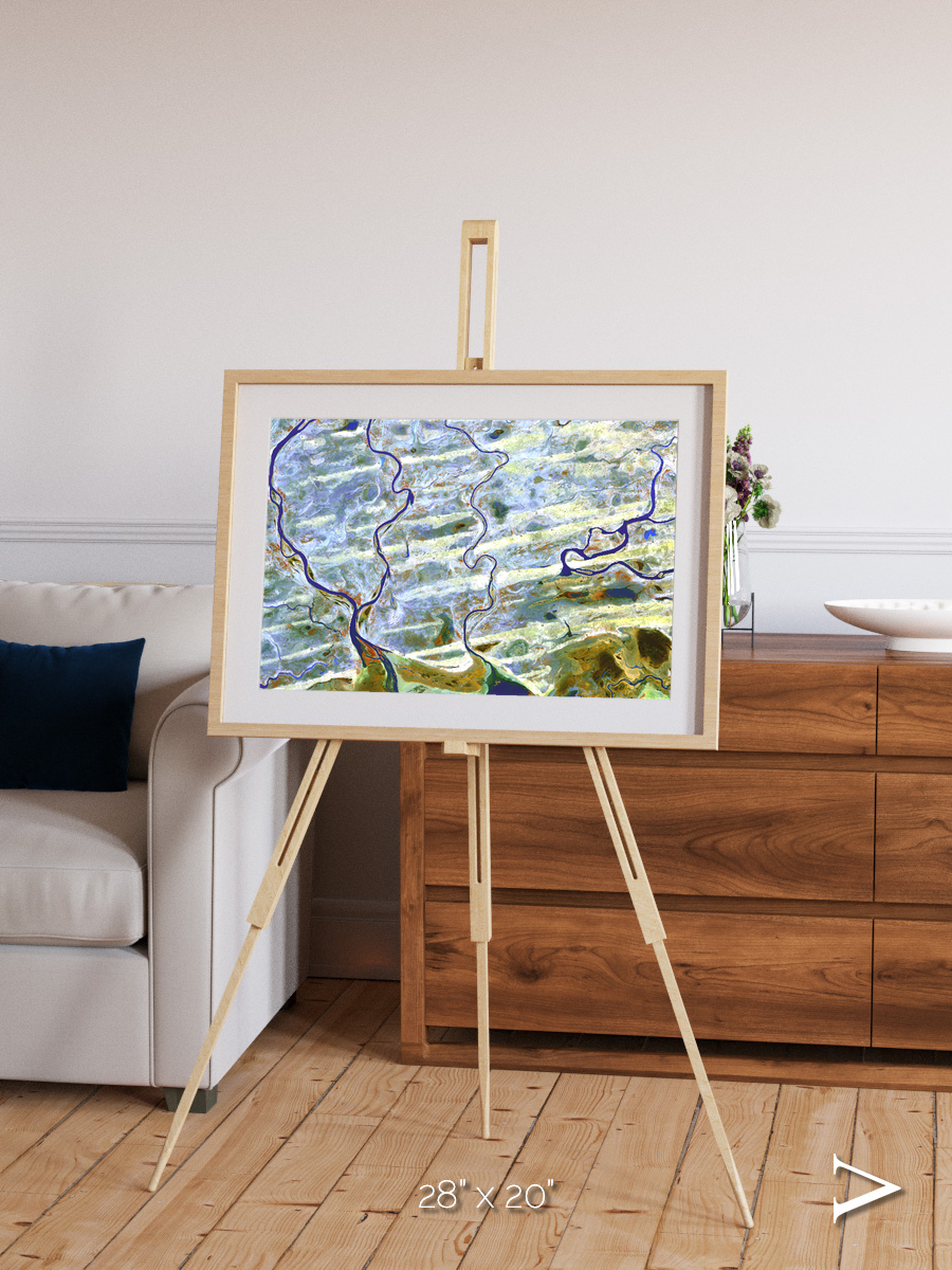 Islands in Blue, Niger River Framed & Mounted Print