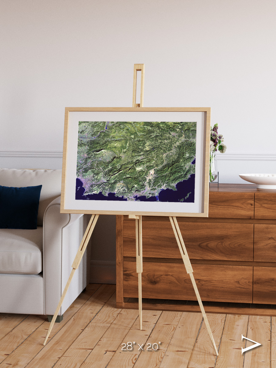 Bay and Shore, Southern Coast of France Framed & Mounted Print