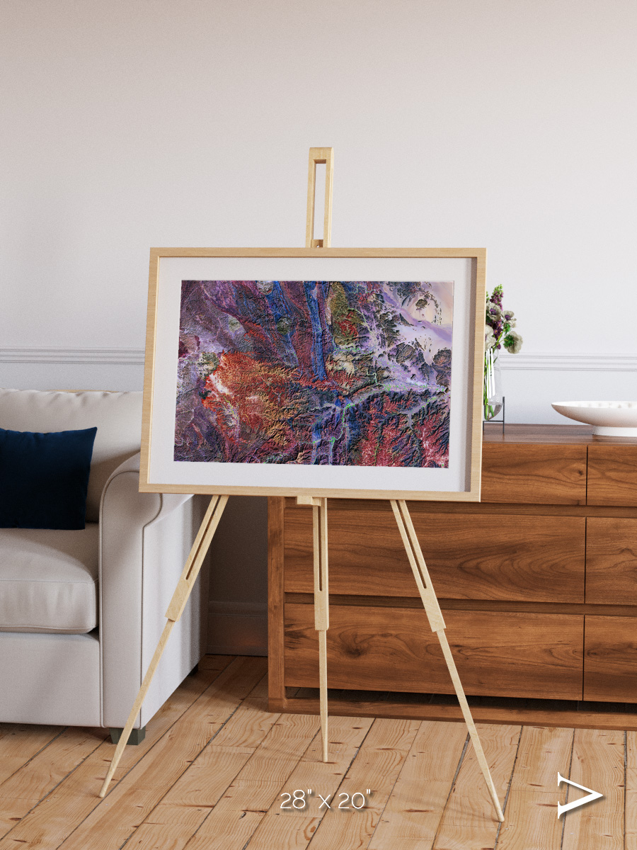 Geologic Tapestry, Asharah Fault Zone Framed & Mounted Print