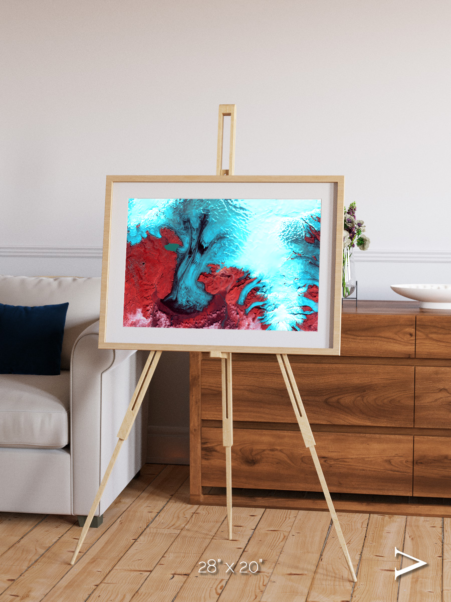 Polar Flow, Vatnajokull Glacier Ice Cap Framed & Mounted Print
