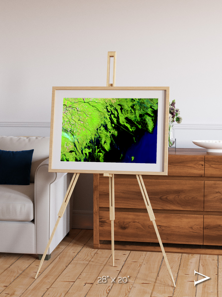 Delta Mosaic, Volga River Delta Framed & Mounted Print