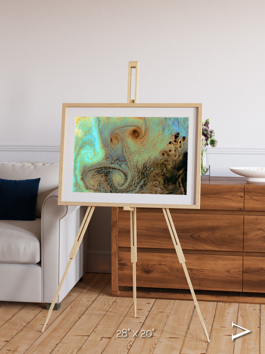 Atmospheric Patterns, Von Karman Vortices Framed & Mounted Print