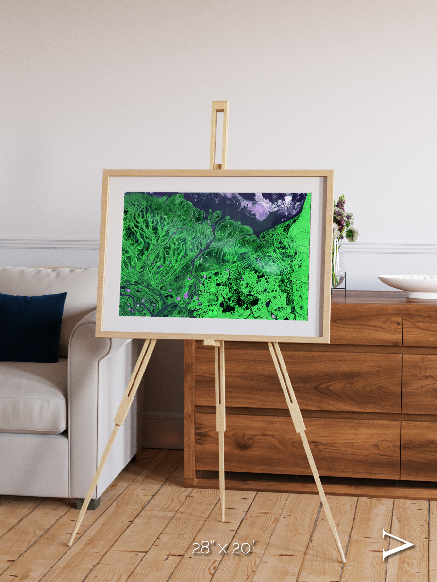 Polar Flow, Yukon Delta Framed & Mounted Print