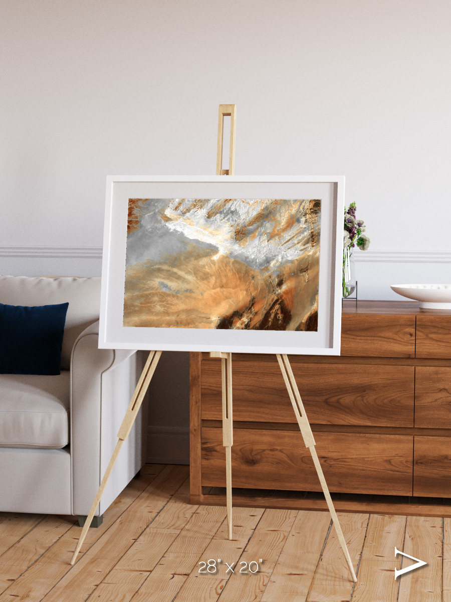 Etched Sands, Algerian Sahara Framed & Mounted Print