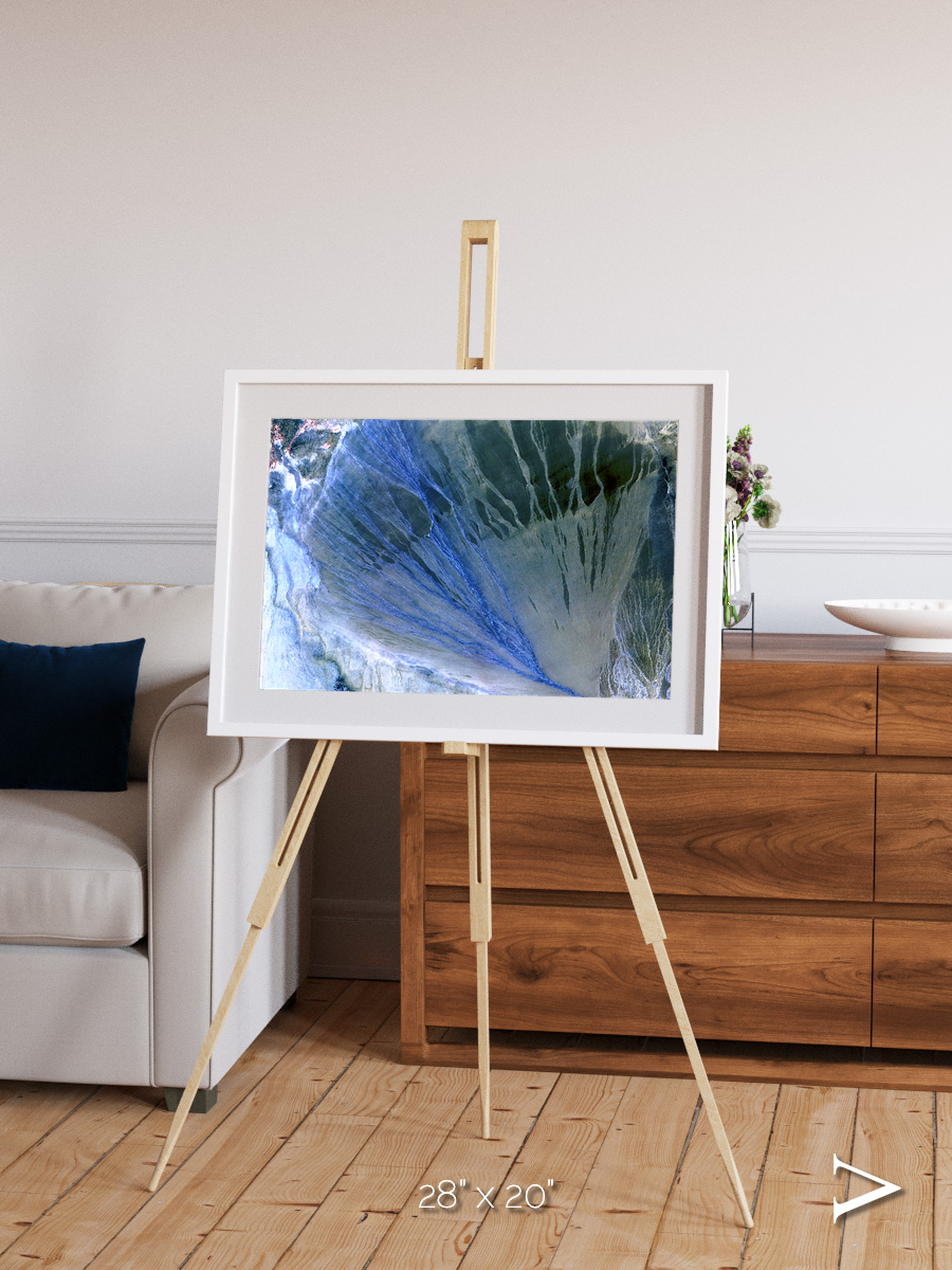 Sunlit Dunes, Alluvial Fan Framed & Mounted Print