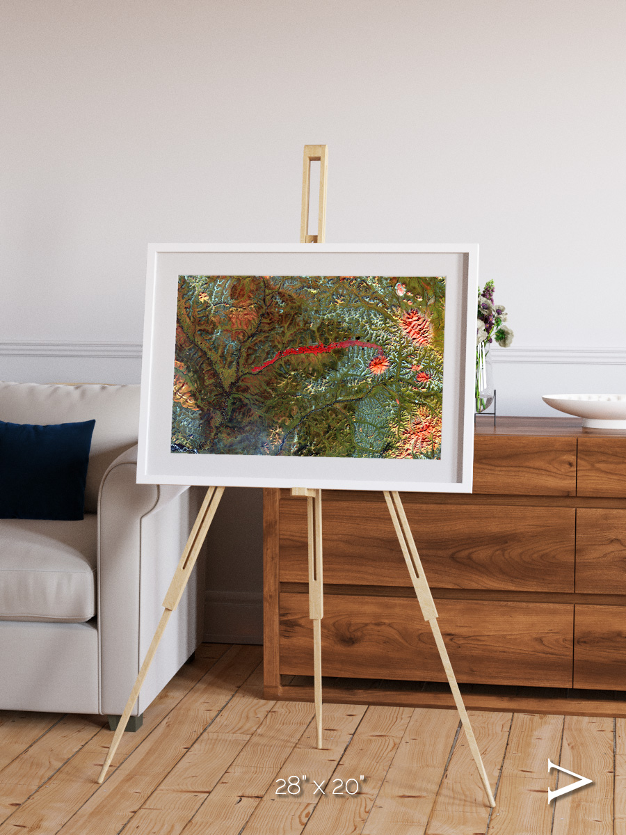 Ash and Stone, Anyuyskiy Volcano Framed & Mounted Print