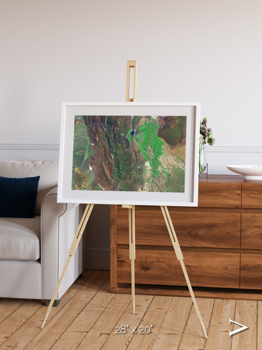 Channel Lines, Barreal Blanco Framed & Mounted Print